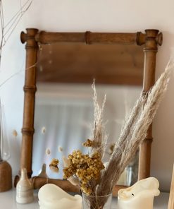 Miroir ancien en bois tourné