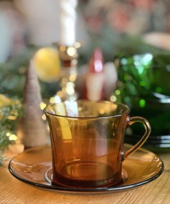 Tasse Duralex vintage en verre ambré