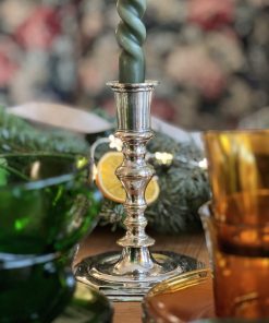 Bougeoir en métal argenté H17cm