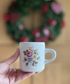 Mug en grès fleurs et feuillage d'automne