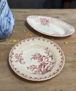 Assiette creuse en terre de fer Chardons