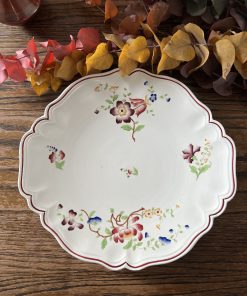 Plat à tarte Sarreguemines fleurs bordeaux