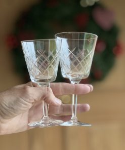 Verre à pied en cristal gravé - 2 tailles