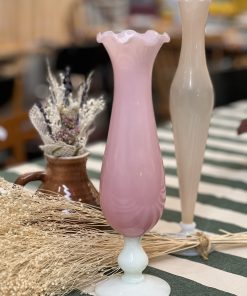 Soliflore ancien en opaline rose