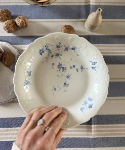 Assiette creuse fleurs bleues