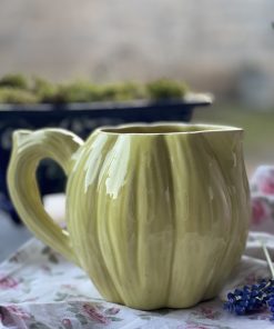 Pichet en céramique Saint Clément forme melon jaune