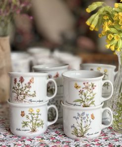 Tasse vintage motif botanique