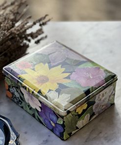 Boite en métal décor grosses fleurs