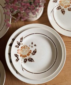 Assiette à dessert St Amand tons marrons