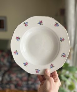 Assiette creuse ancienne à petites fleurs