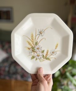 Assiette octogonale Marguerites et blés