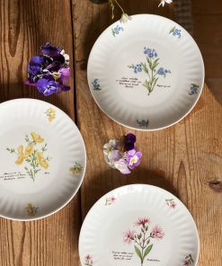 Assiette à dessert motif botanique