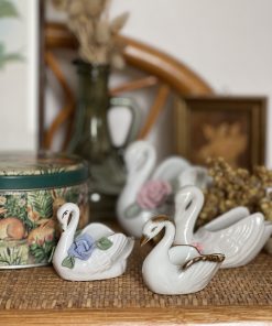 Cygnes en porcelaine vintage