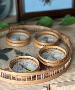 Plateau et sous-verres papillons