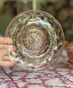 Assiette à dessert en verre rosaline