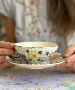 Tasse à thé Fleurs et Carreaux
