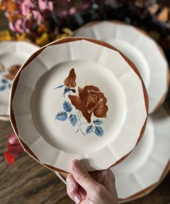 Assiette à dessert Rose d'automne