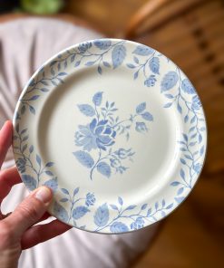 Assiette Tea Time Fleurs Bleues