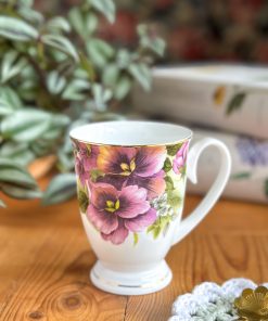 Tasse anglaise Purple Pansies