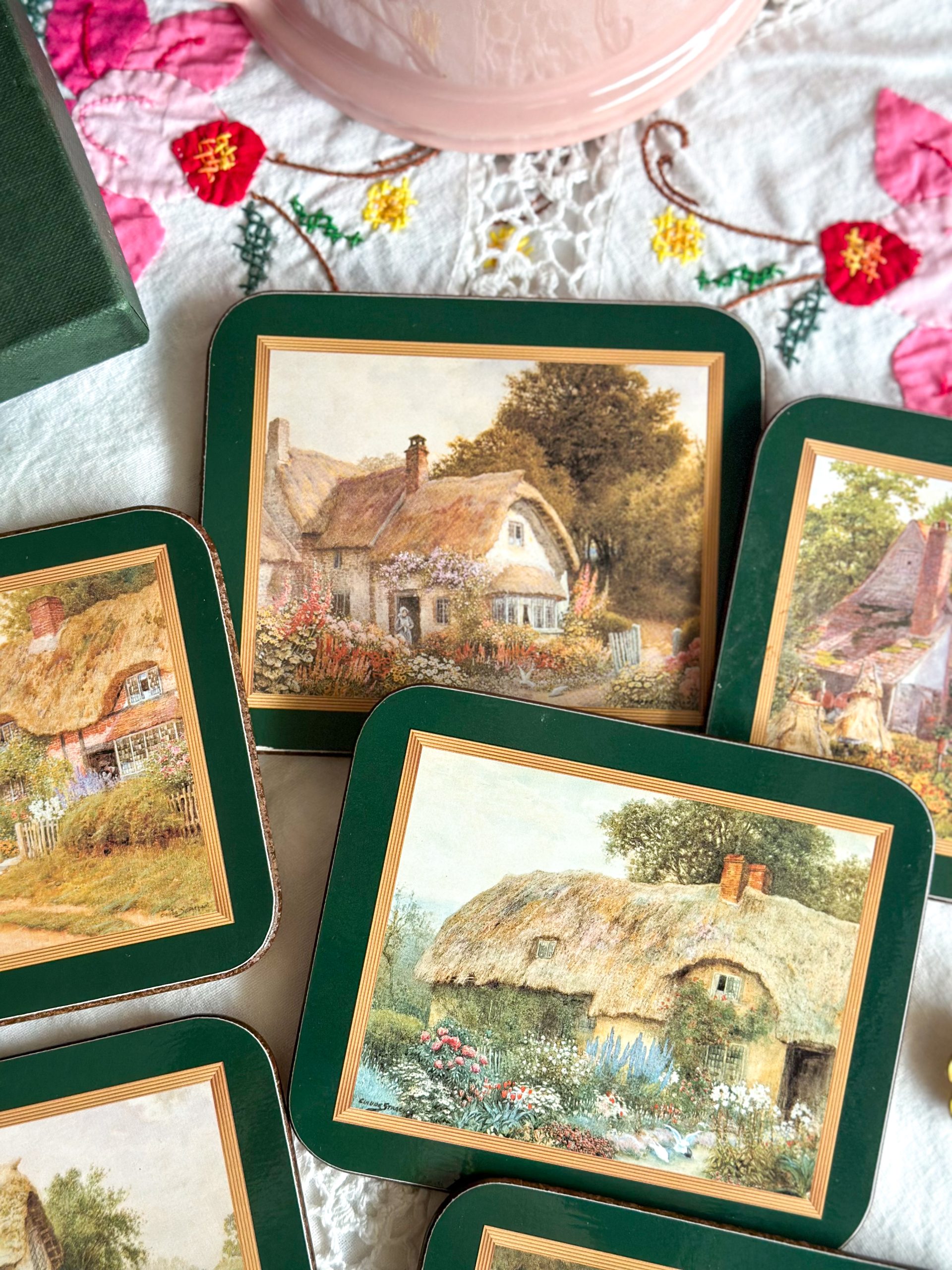 Coffret de 6 sous-verres Country Cottages