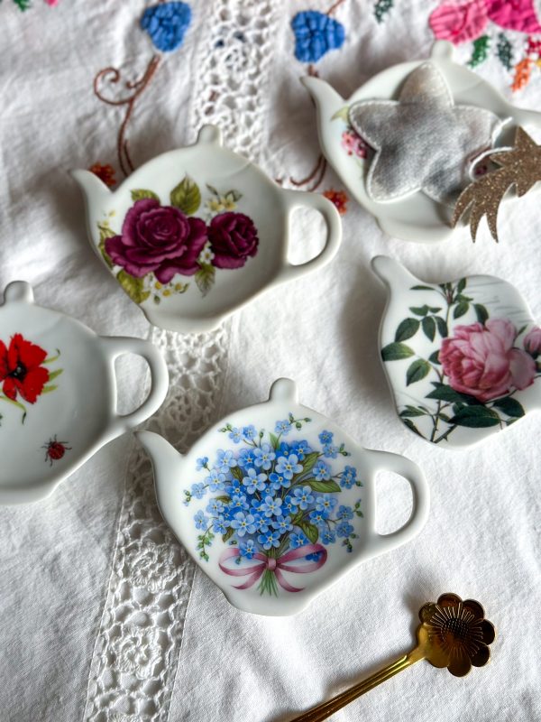 Coupelle à sachet de thé Fleurs